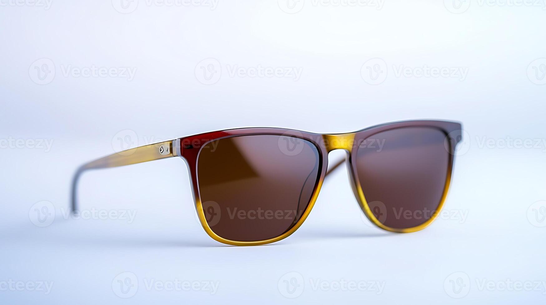 Stylish sunglasses with a modern design showcased against a minimalistic background photo