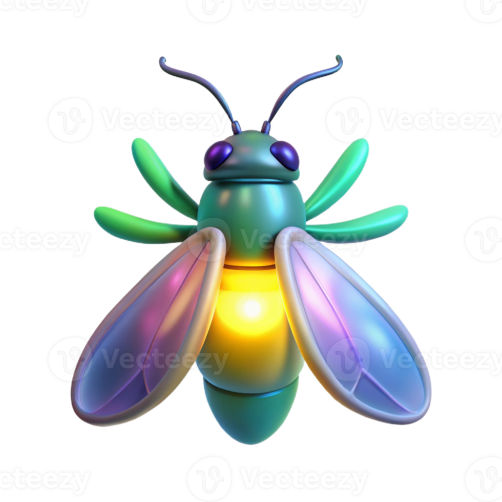 beautiful classic A firefly glowing in the dark, magical and ethereal style, bioluminescent light premium png