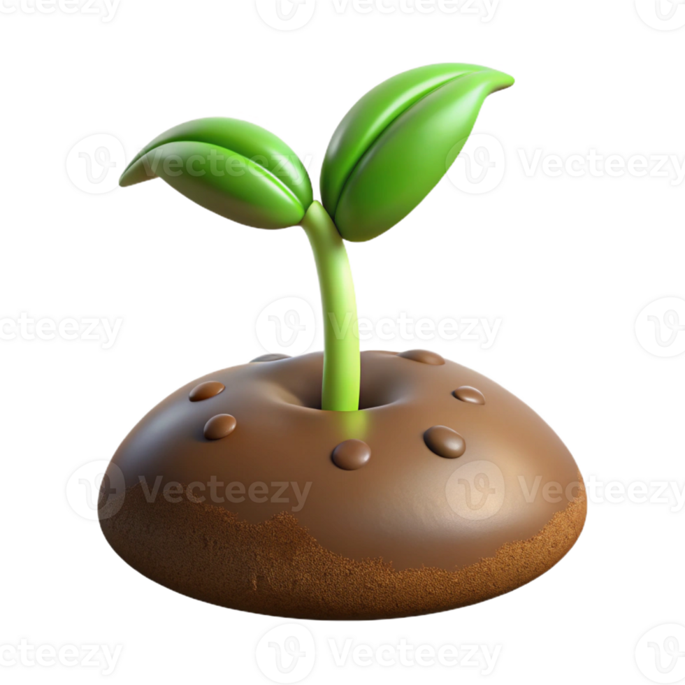 wonderful traditional A sprouting seed pushing through the soil, new life and growth, macro photography, realistic rendering 4K png