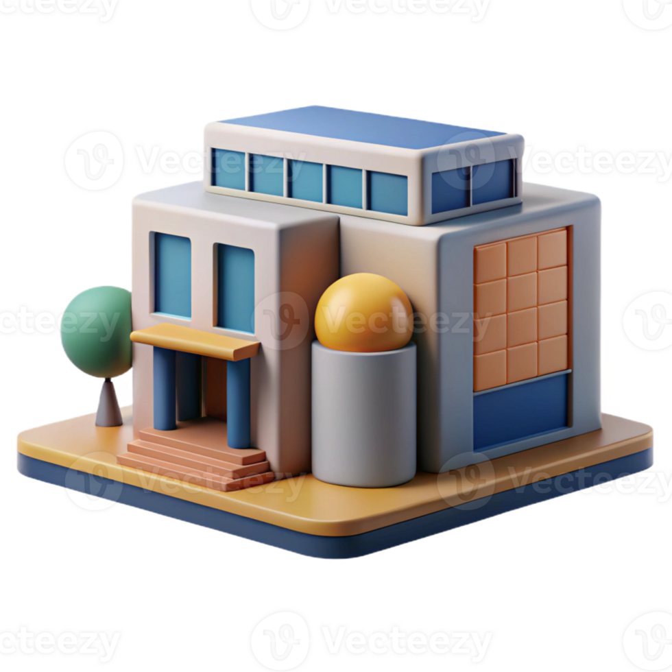 wonderful classic Bauhaus school building, geometric forms, functional design, minimalist style professional png