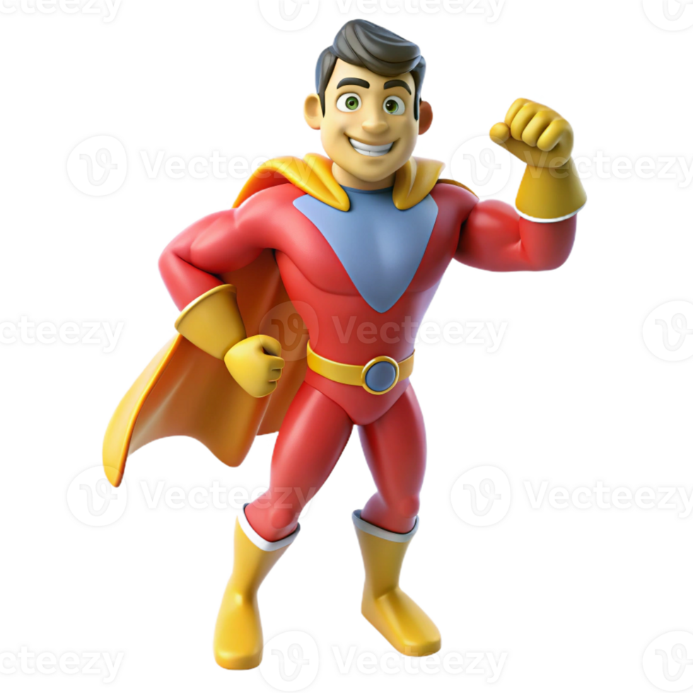 impressive abstract A cartoon superhero in a dynamic pose, bright city lights illuminating the scene, illustrated in a bold and powerful cartoon style exclusive png