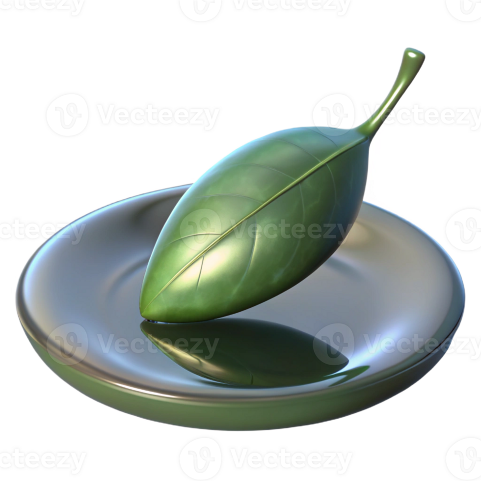 serene vintage A single leaf floating on a still pond, reflective lighting, minimalist style genuine png