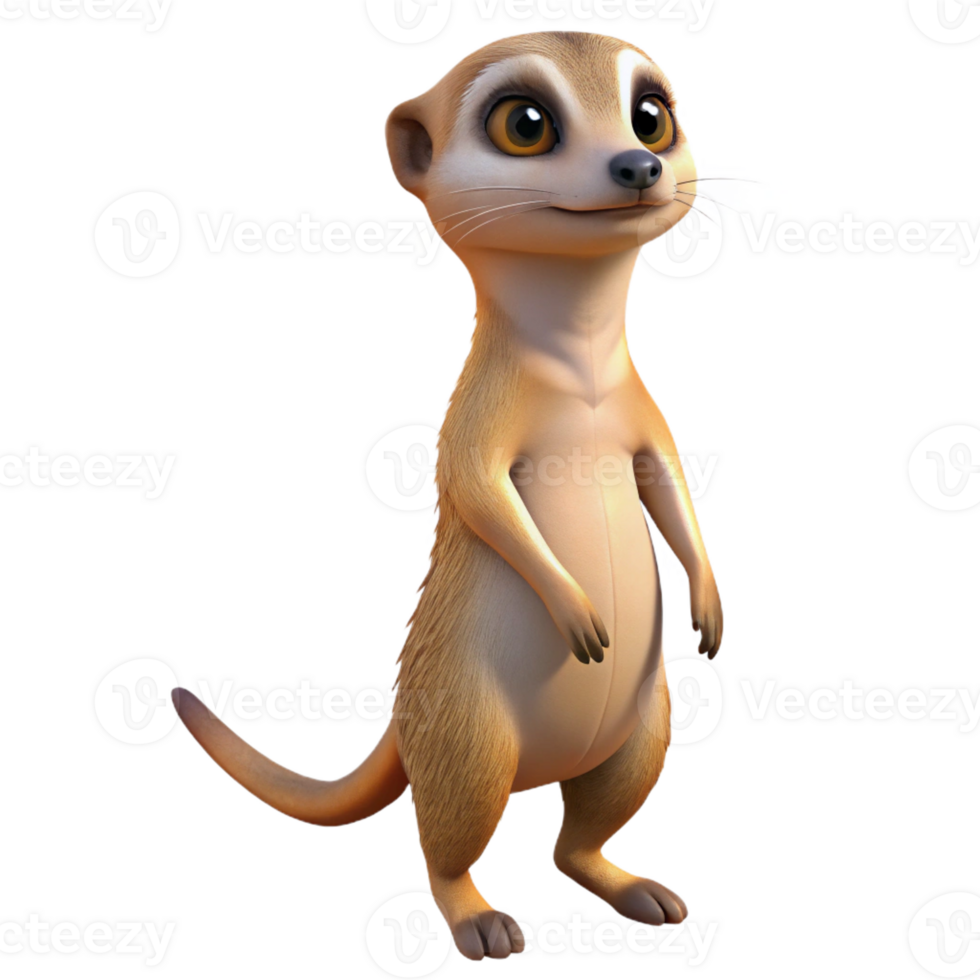 magnificent abstract A curious meerkat standing on its hind legs, alert and inquisitive expression, desert landscape genuine png