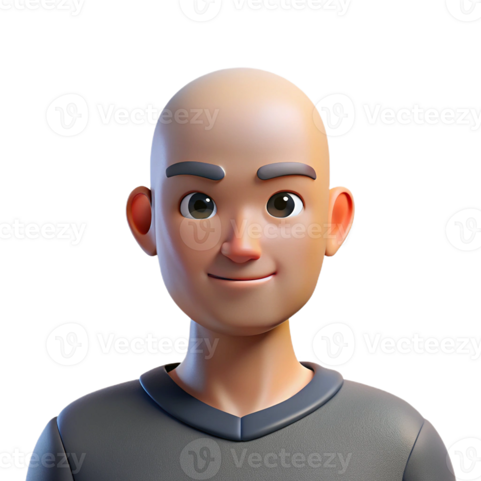 wonderful artistic Portrait of a man with a shaved head and a stoic expression, lit by a single, overhead light, in a minimalist style genuine png