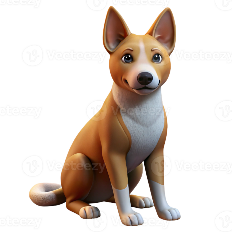 impressive minimalist A loyal dog sitting patiently, studio lighting, portrait photography style original png