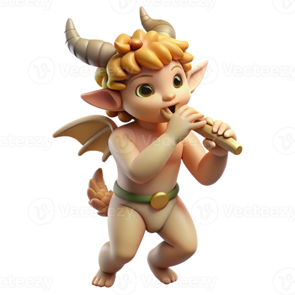 elegant classic A mischievous satyr playing a pan flute, surrounded by dancing nymphs. Soft, dappled lighting. Rococo style original png