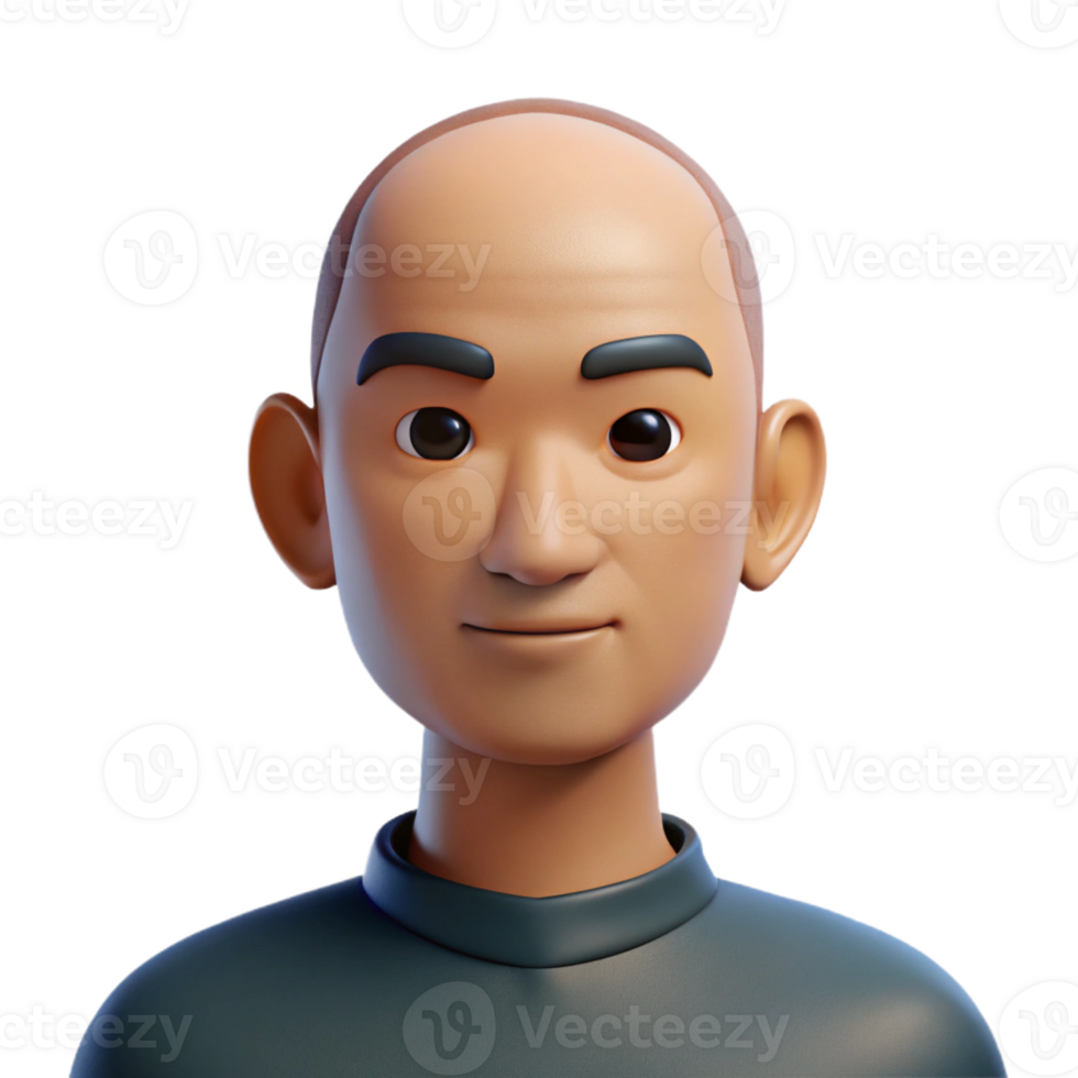 extraordinary minimalist Portrait of a man with a shaved head and a stoic expression, lit by a single, overhead light, in a minimalist style 4K png