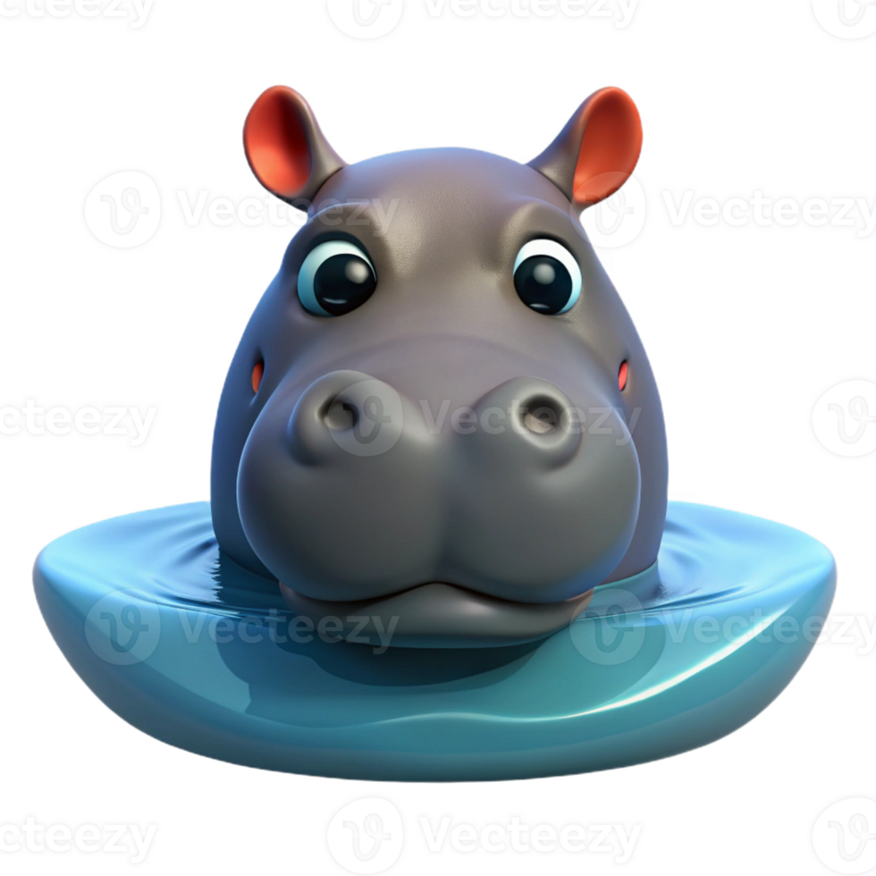 serene modern A hippopotamus submerged in water, only its eyes and nostrils visible, serene and peaceful atmosphere original png