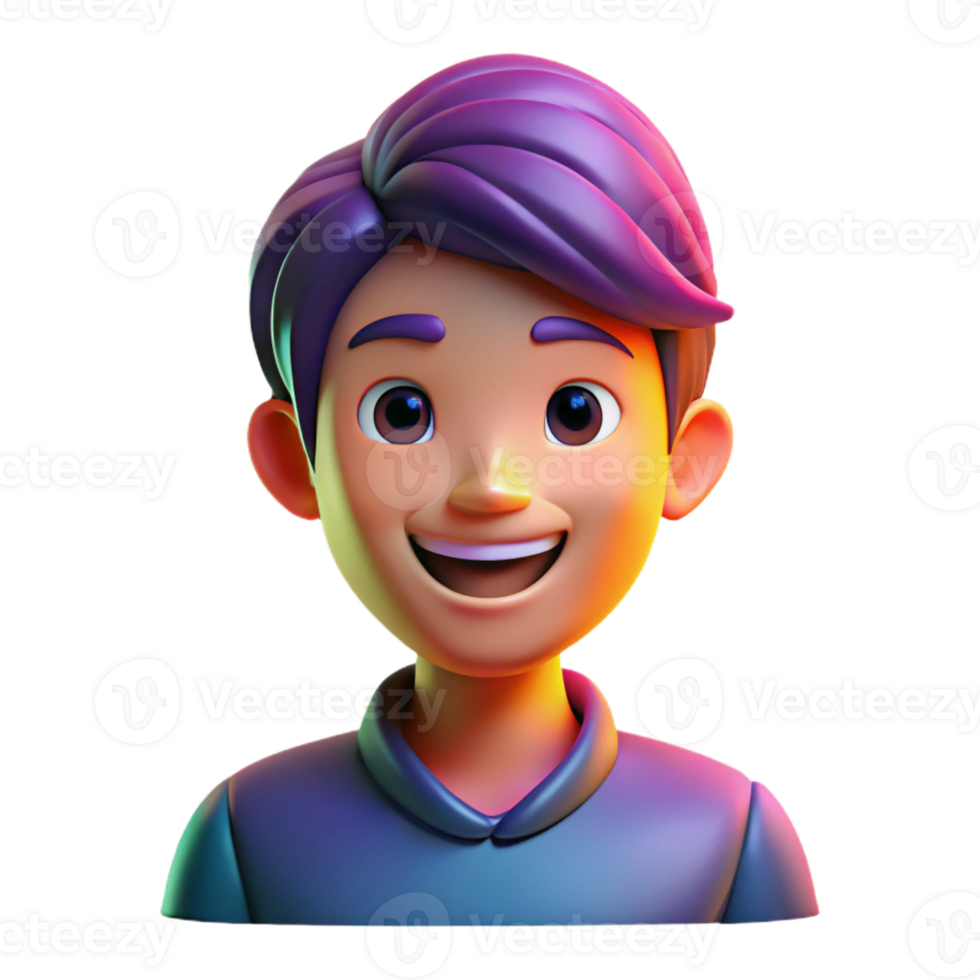 elegant modern Portrait of a person with a playful smile and mischievous eyes, illuminated by bright, colorful lights, in a pop art style premium png