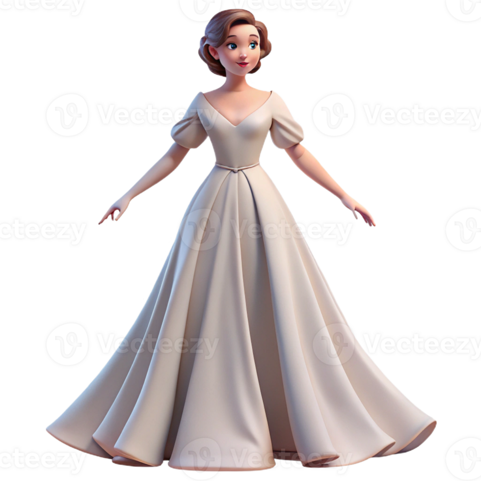 beautiful classic Portrait of a woman with an elegant posture, wearing a flowing gown, lit by soft, romantic light, in a graceful style premium png
