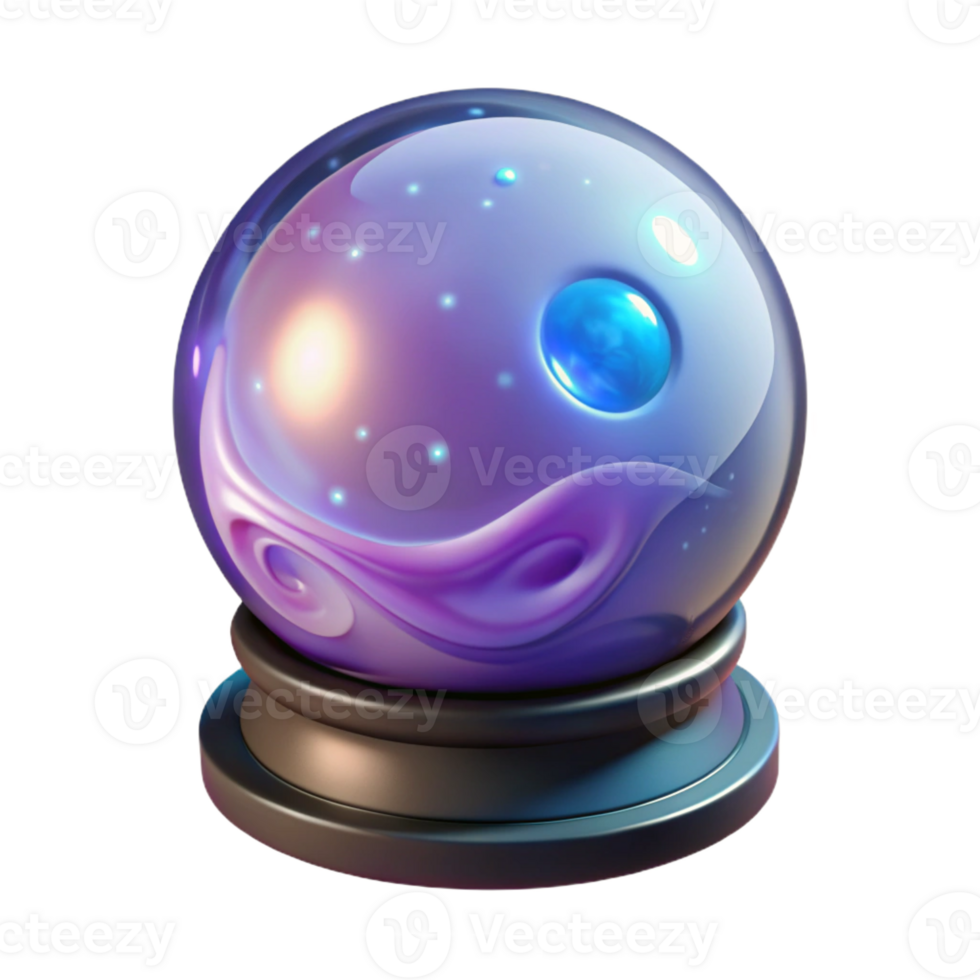 serene classic A mystical crystal ball revealing visions of the future, swirling with magical energy, mysterious and intriguing style genuine png