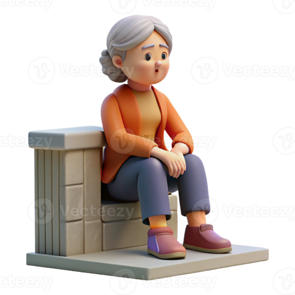 extraordinary modern An elderly woman sitting on her stoop watching the world go by, urban portrait photography, natural light original png