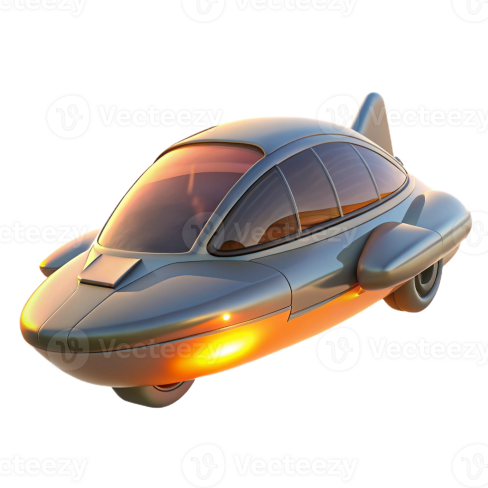 dramatic modern A futuristic, levitating vehicle with sleek, aerodynamic lines, bathed in the warm glow of a setting sun on a Martian landscape. Photorealistic style professional png