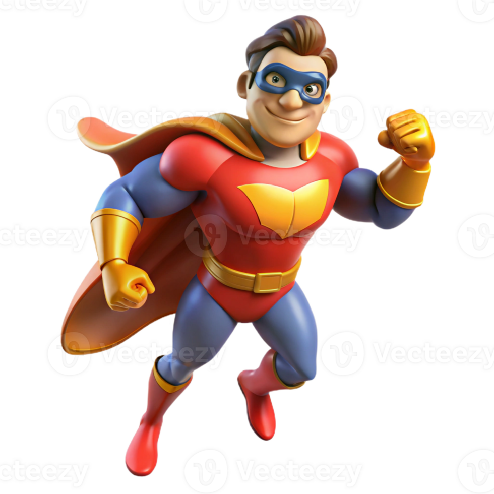 wonderful classic A cartoon superhero in a dynamic pose, bright city lights illuminating the scene, illustrated in a bold and powerful cartoon style authentic png
