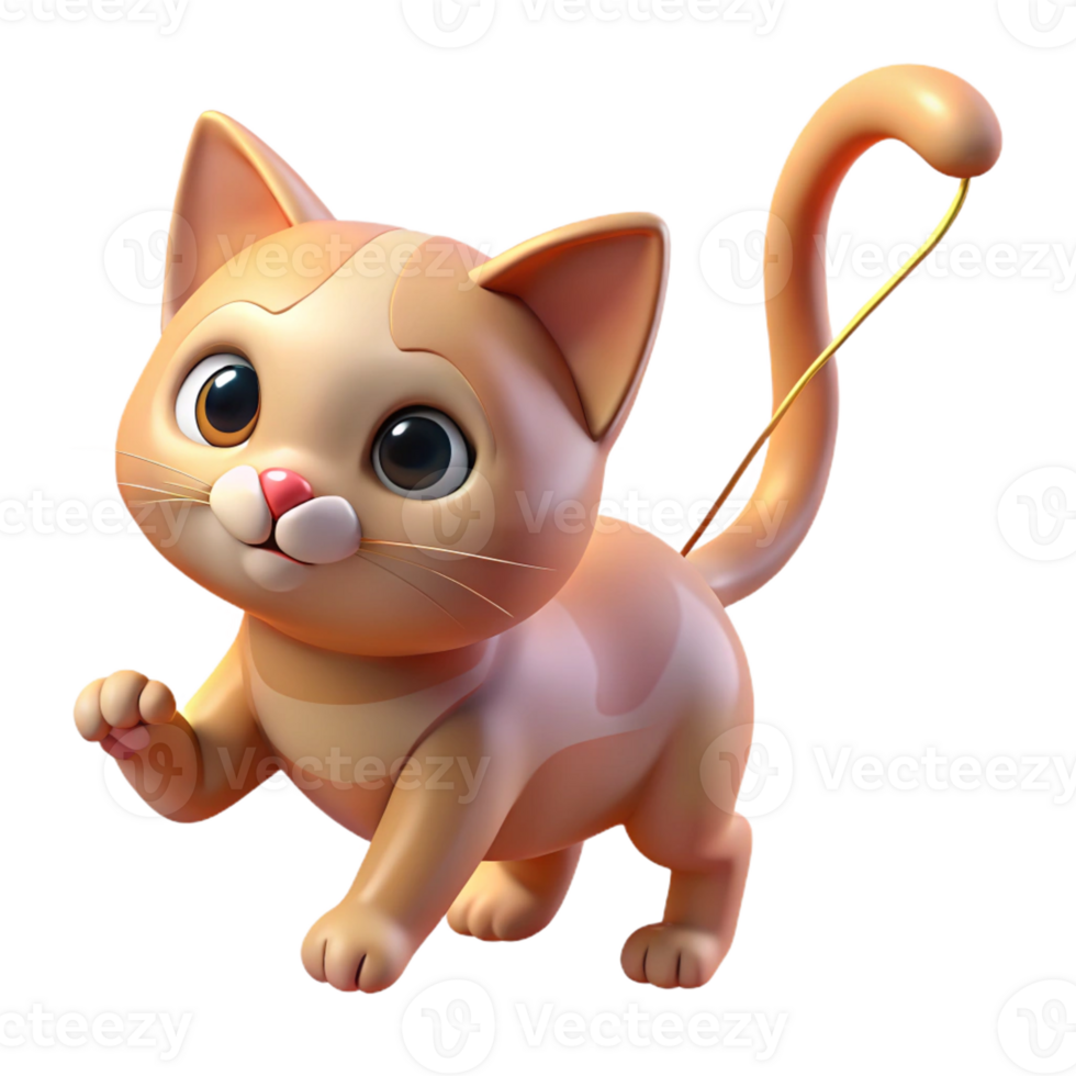 elegant creative A playful kitten batting at a string, illuminated by soft window light, in a charming, photorealistic style 4K png