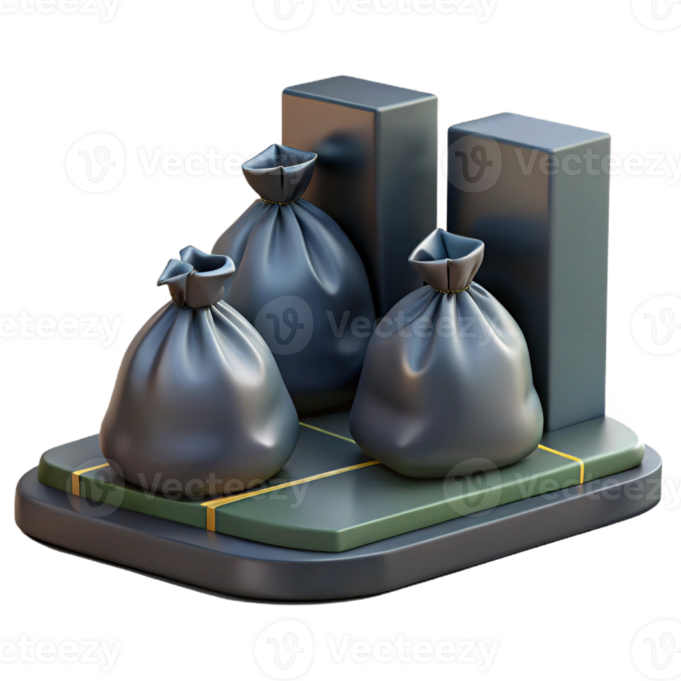 wonderful vintage A pile of garbage bags on a city sidewalk, urban grime, realistic rendering, dim lighting 4K png