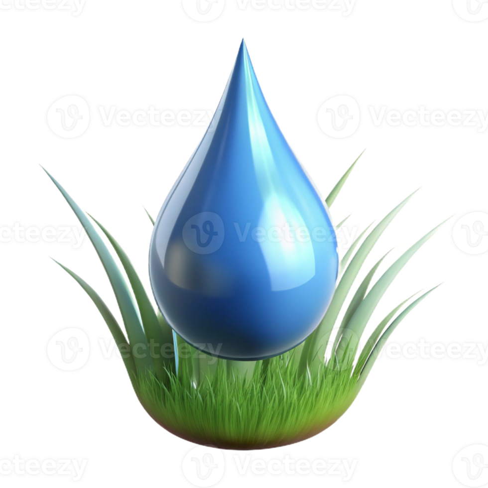 elegant abstract A single, perfect raindrop hanging from a blade of grass, reflecting the surrounding environment, macro photography, soft lighting authentic png