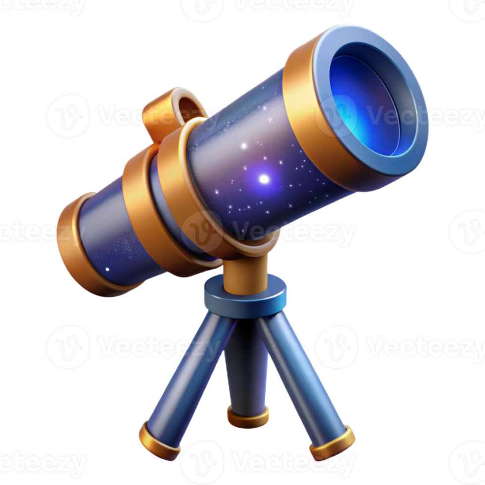 stunning vintage A telescope observing distant galaxies, dark, starry night sky, astronomical style professional png