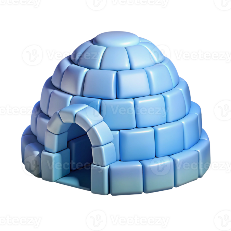 serene abstract Igloo, snow blocks, arctic landscape, soft blue light, traditional style detailed png