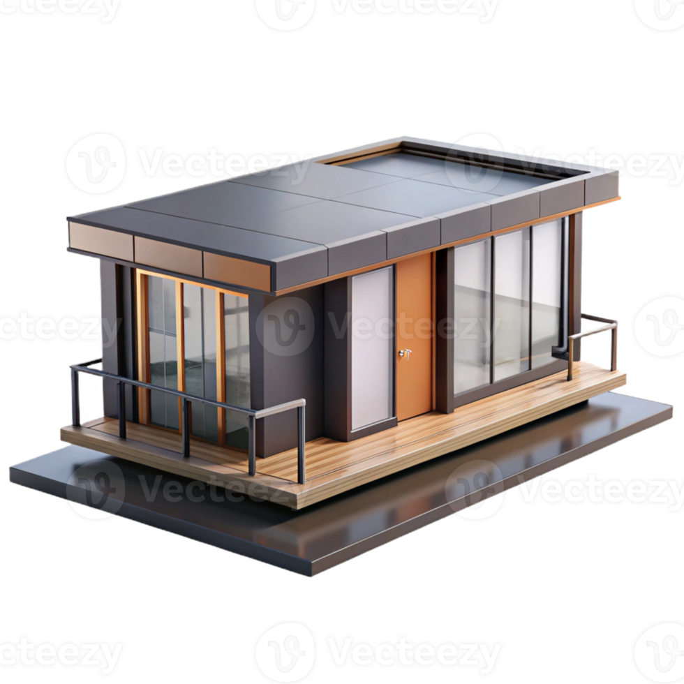 extraordinary abstract Prefabricated modular house, sleek design, customizable modules, modern style detailed png