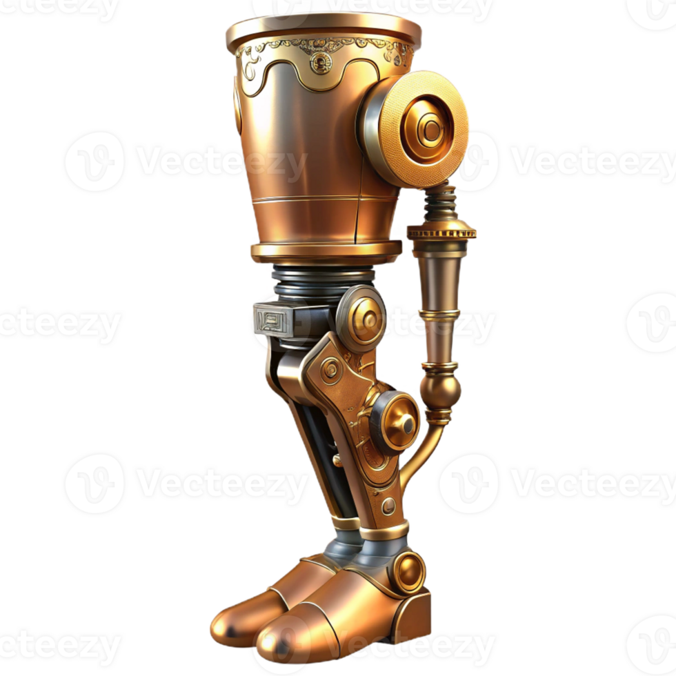 elegant abstract A steampunk prosthetic leg, intricate clockwork and pistons, polished steel and brass, lit by a warm, ambient light, highly detailed, realistic authentic png