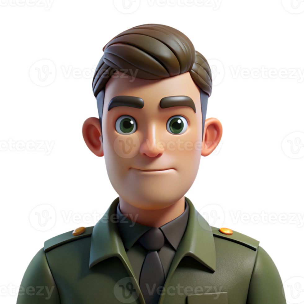 wonderful artistic Portrait of a man with a strong jawline and determined expression, wearing a military uniform, lit by harsh, direct light, in a photorealistic style 4K png