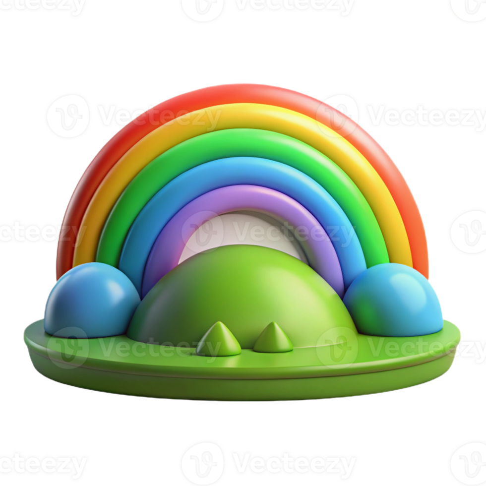 beautiful rustic A rainbow arcing over a lush green valley, vibrant colors, photorealistic style, natural lighting premium png