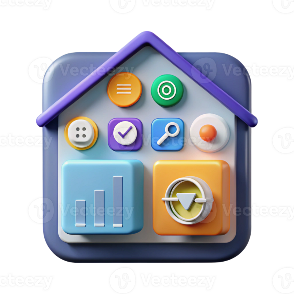 elegant vintage A smart home interface displaying various data points, clean, minimalist design, user-friendly style professional png