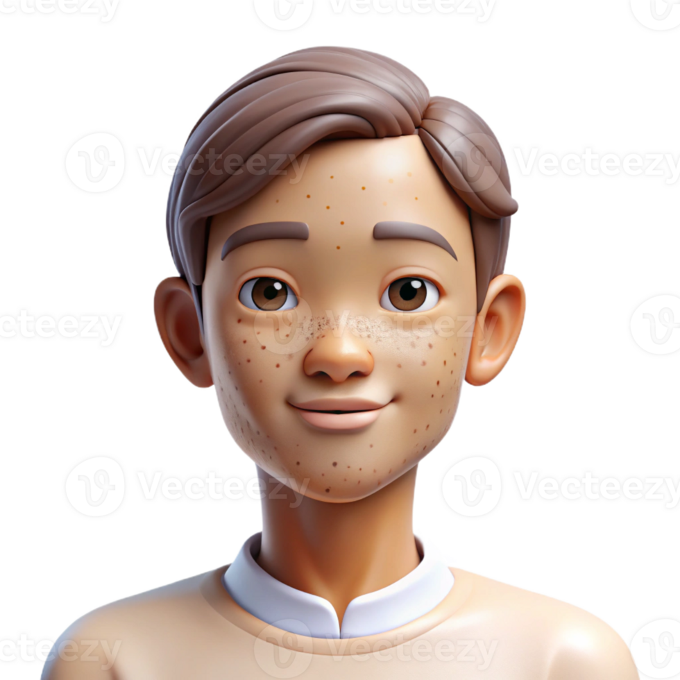 elegant modern Portrait of a person with vitiligo, showcasing their unique skin patterns, lit by soft, diffused light, in a naturalistic, photographic style premium png