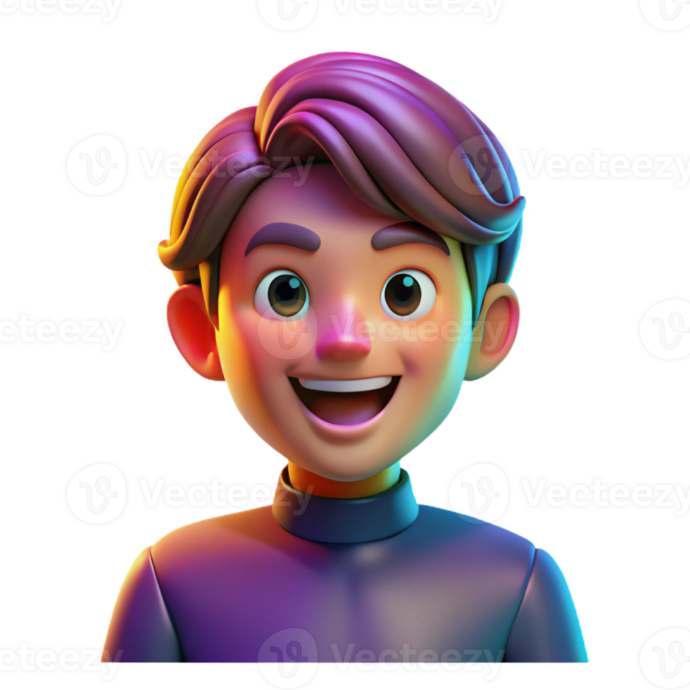 extraordinary traditional Portrait of a person with a playful smile and mischievous eyes, illuminated by bright, colorful lights, in a pop art style detailed png