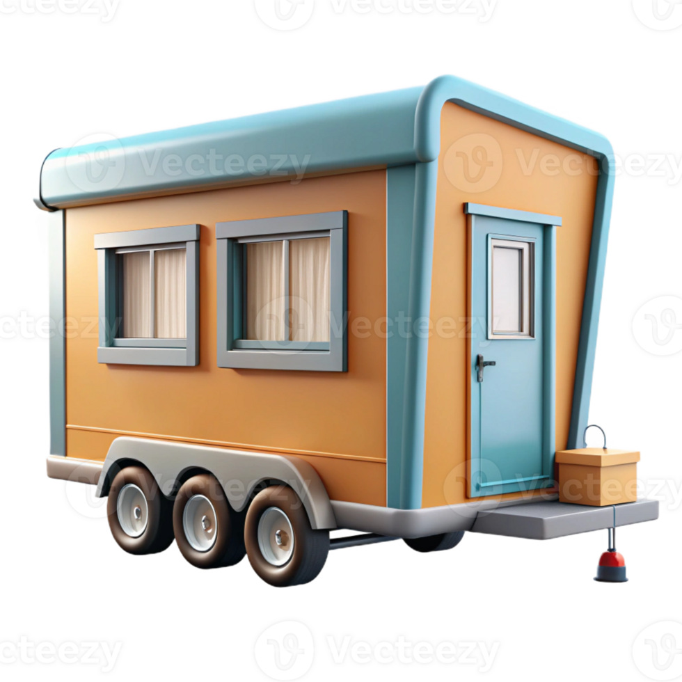 vibrant abstract Tiny house on wheels, compact design, sustainable features, minimalist style genuine png