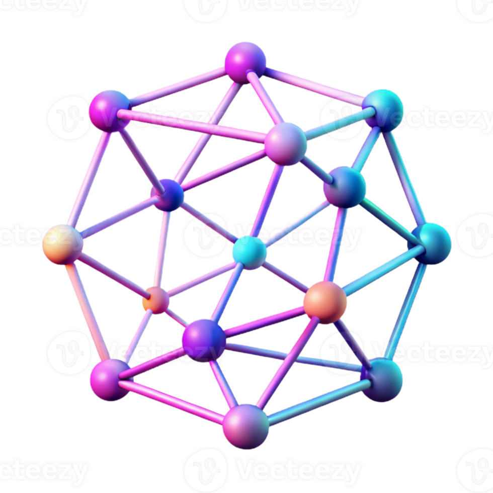 magnífico creativo un red de interconectado líneas formando un complejo web, con un degradado color esquema y un futurista estético exclusivo png
