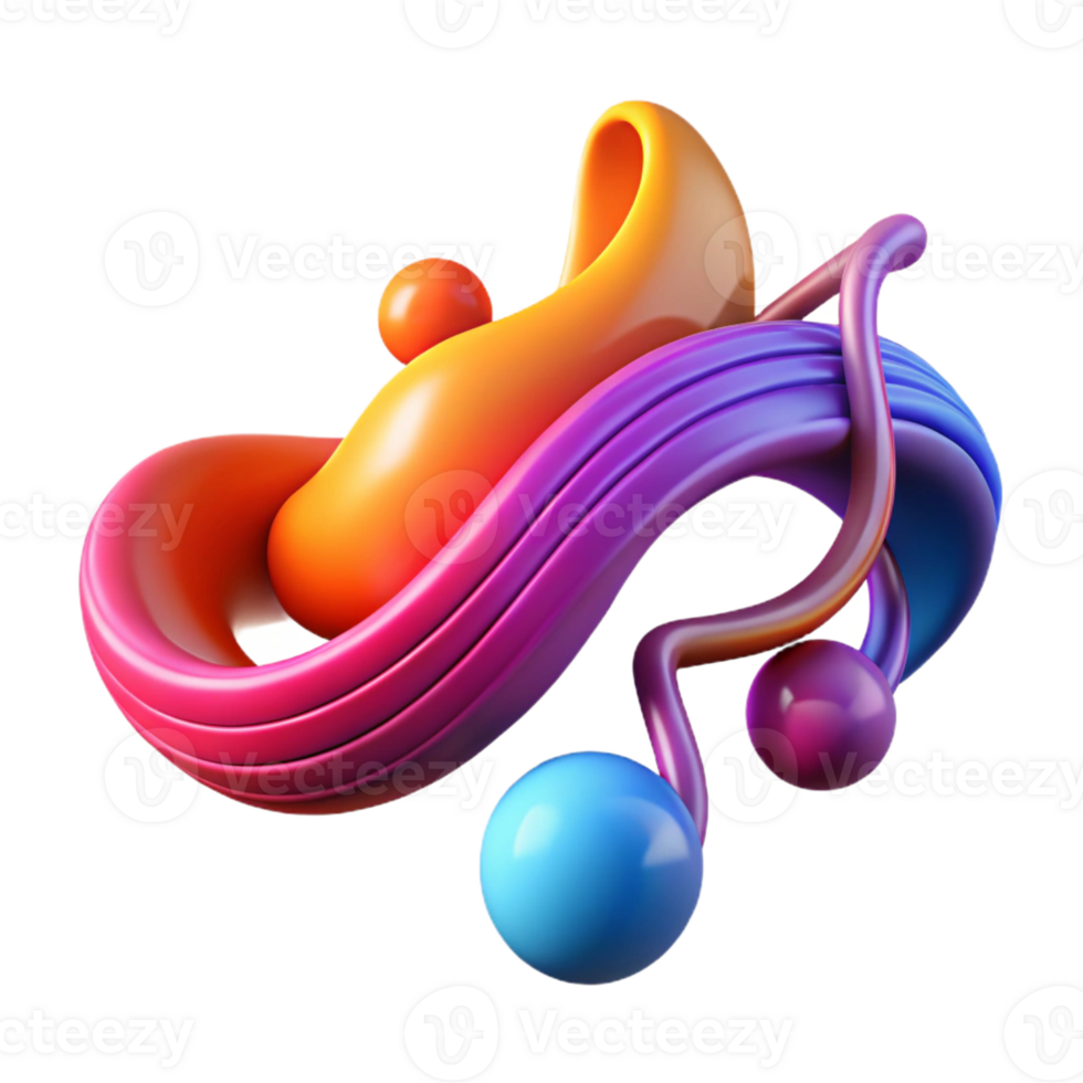 dramatic modern An abstract representation of music, using flowing lines and vibrant colors, with a rhythmic, harmonious style premium png
