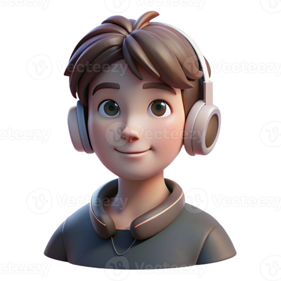vibrant artistic Portrait of a teenager with headphones around their neck and a wistful expression, bathed in soft, diffused light, in a contemporary photographic style 4K png