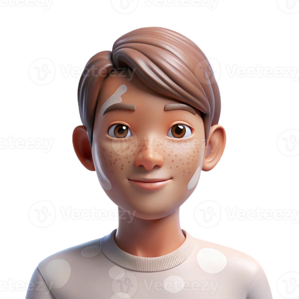 vibrant creative Portrait of a person with vitiligo, highlighting the unique patterns on their skin, lit by soft, even lighting, in a naturalistic style exclusive png