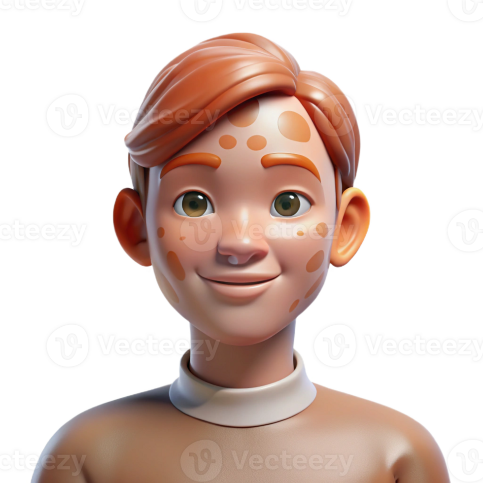 magnificent artistic Portrait of a person with vitiligo, highlighting the unique patterns on their skin, lit by soft, even lighting, in a naturalistic style high resolution png