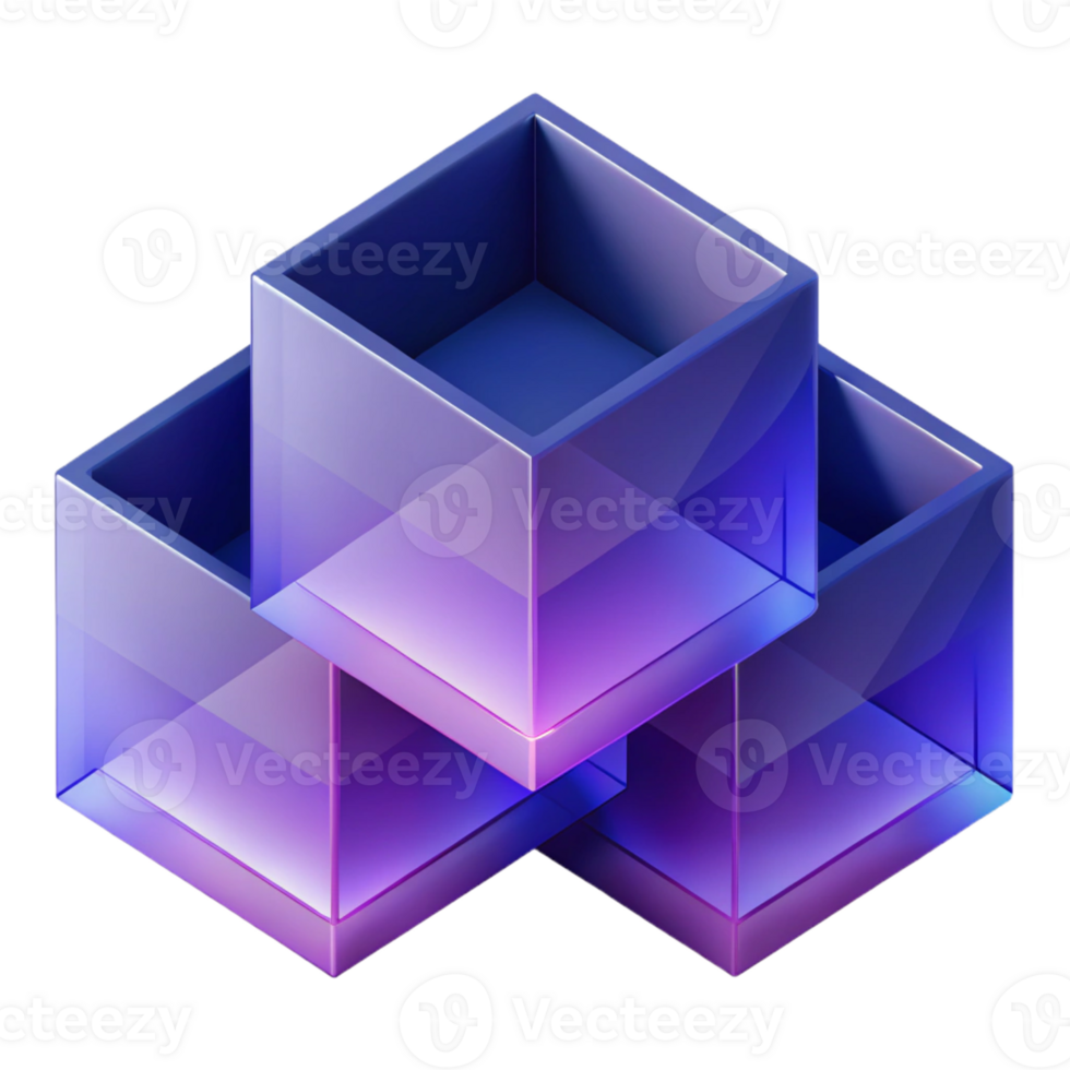 dramatic modern A series of overlapping, translucent planes in shades of deep violet and indigo, lit by a subtle, gradient light, in a minimalist, geometric style exclusive png