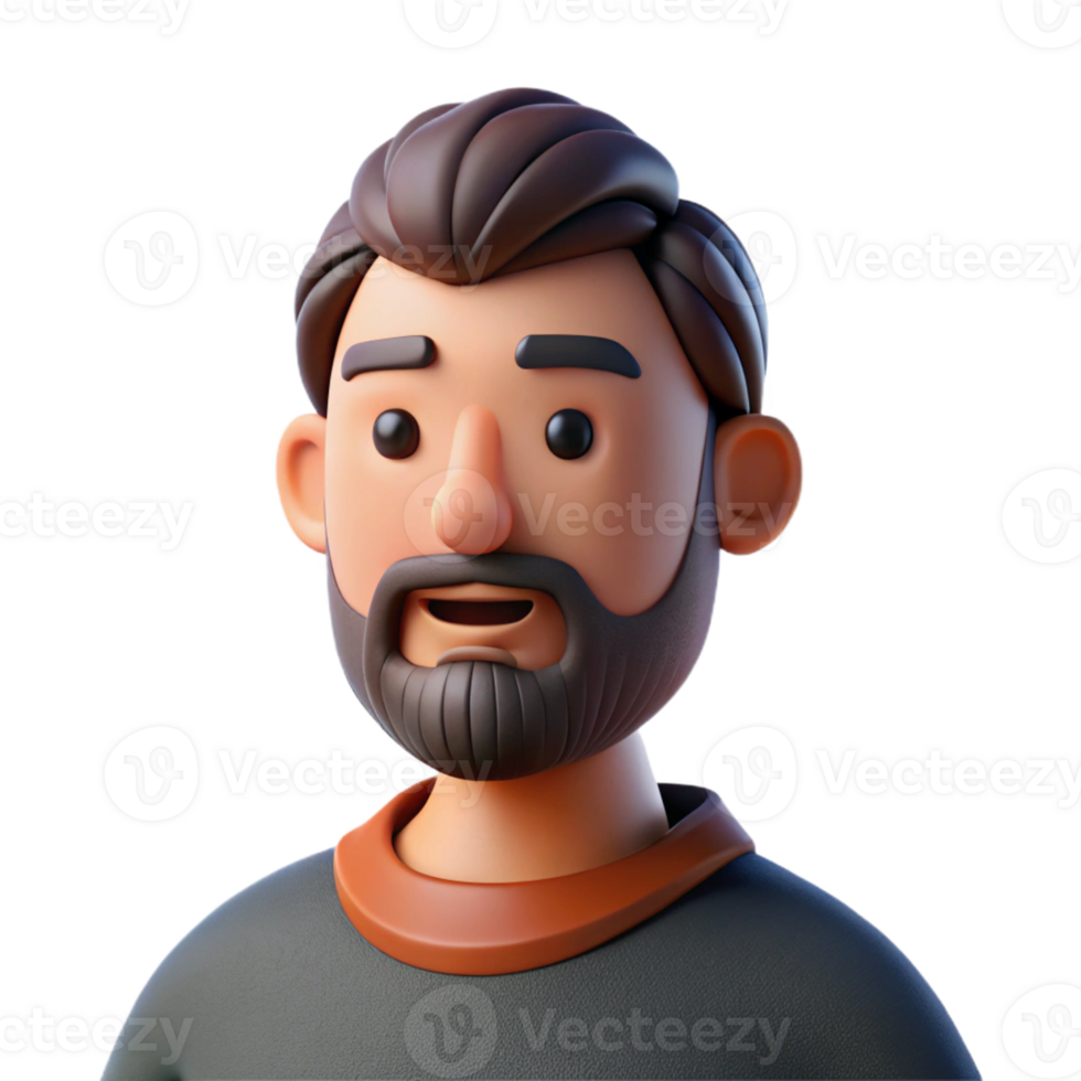 dramatic abstract Portrait of a man with a thick beard and a contemplative expression, lit by a soft, diffused light, in a minimalist style detailed png