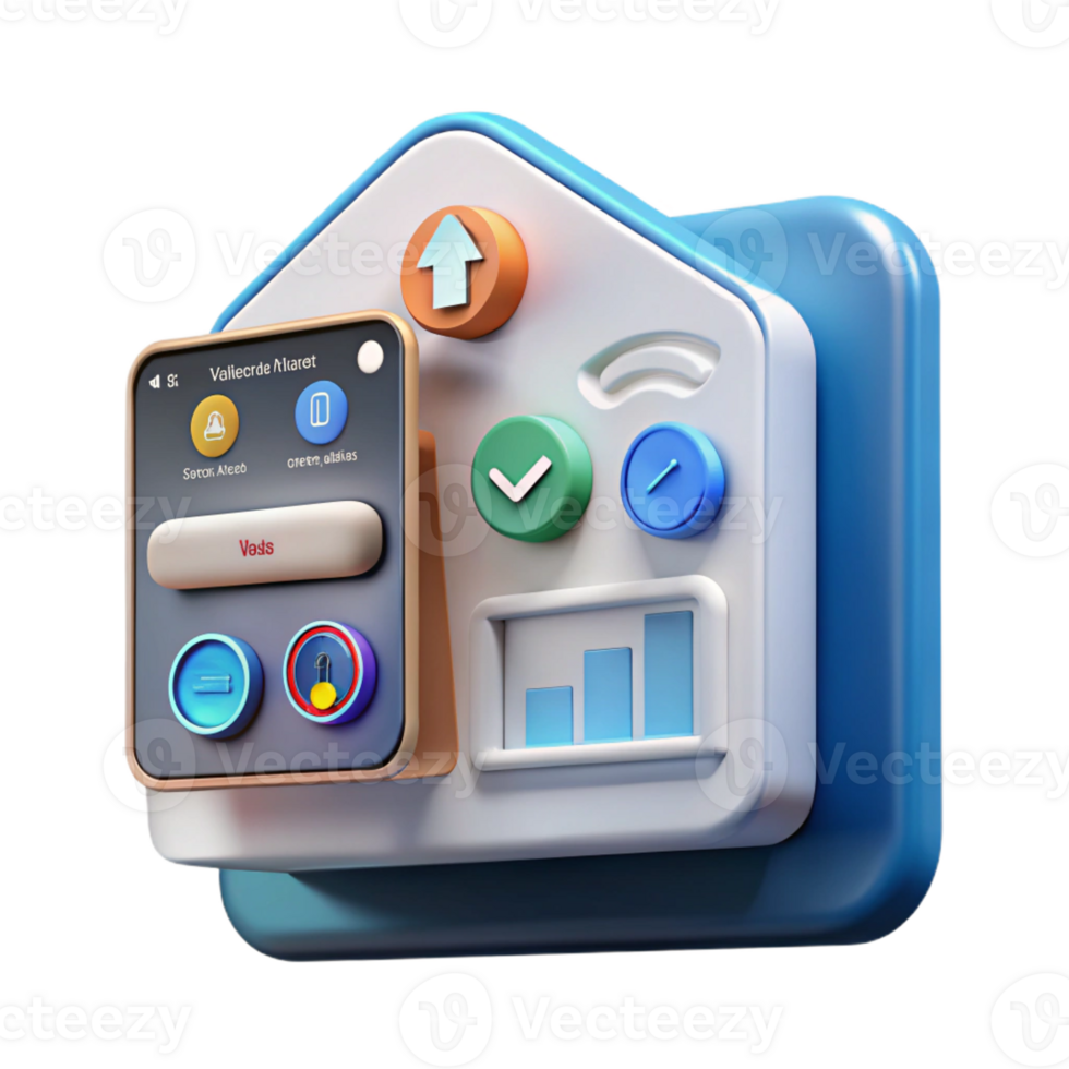 stunning traditional A smart home interface displaying various data points, clean, minimalist design, user-friendly style exclusive png
