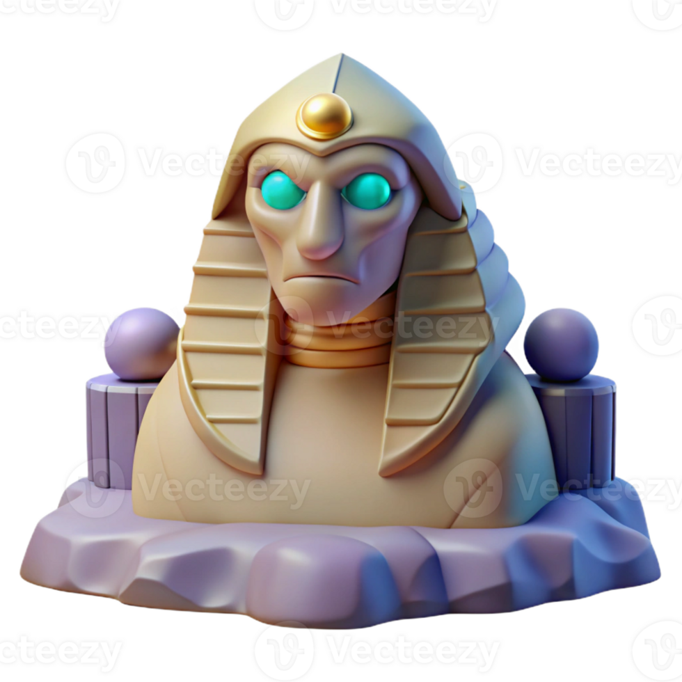 stunning vintage A stoic sphinx with enigmatic eyes, guarding a hidden tomb, in the desert at sunset, in a mysterious, surreal style authentic png