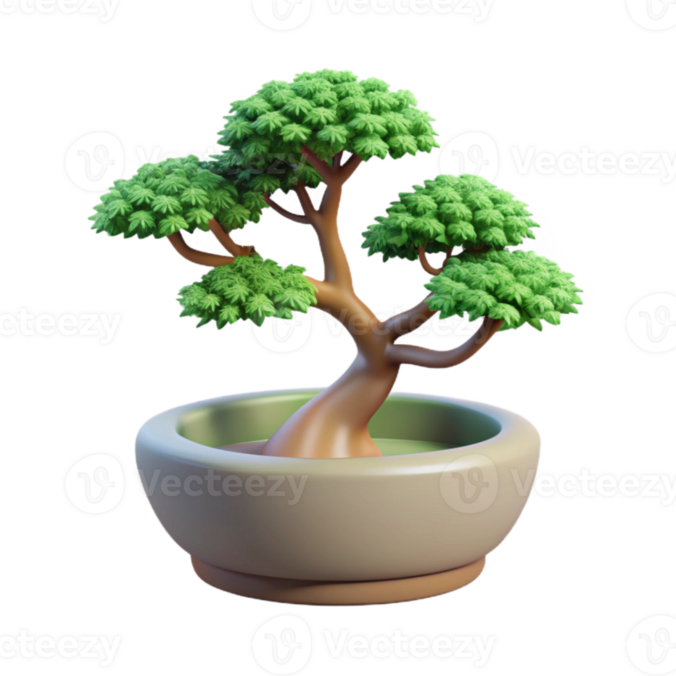 serene artistic A bonsai tree in a ceramic pot, minimalist and zen, traditional Japanese style genuine png