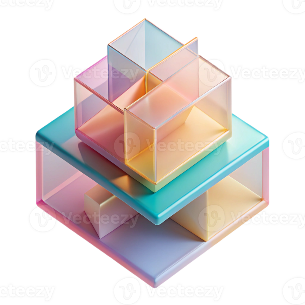 extraordinary creative A dynamic composition of overlapping, translucent planes in pastel colors, creating a sense of layering and transparency, in a minimalist, geometric abstraction style detailed png
