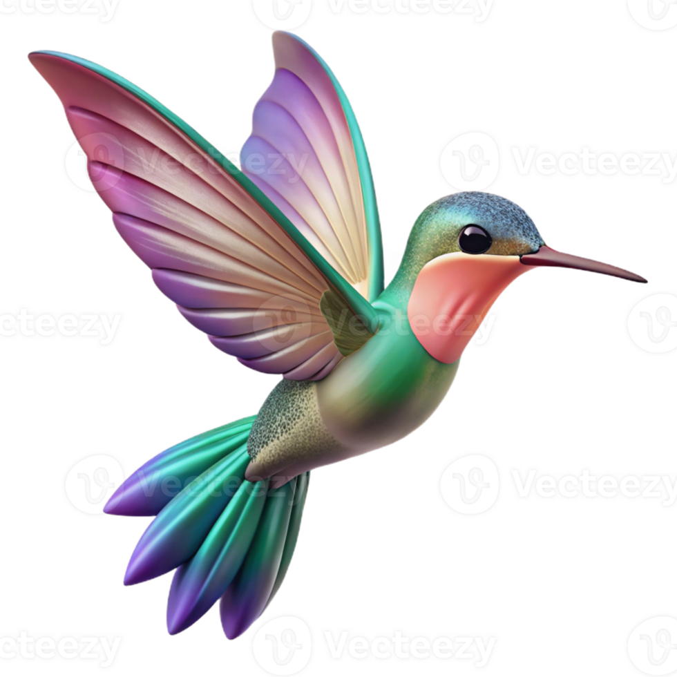 dramatic artistic A tiny hummingbird hovering near a flower, its iridescent wings a blur of motion. Macro photography with a shallow depth of field detailed png