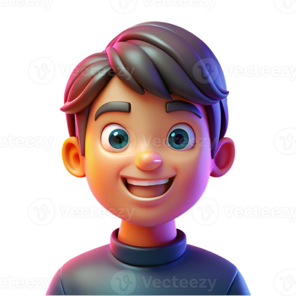 serene classic Portrait of a person with a playful smile and mischievous eyes, illuminated by bright, colorful lights, in a pop art style original png