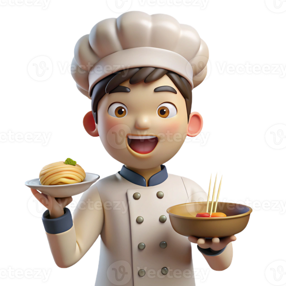 beautiful modern A cheerful anime chef with a bright smile, holding a plate of steaming ramen, warm, inviting lighting, in the style of a slice-of-life anime detailed png