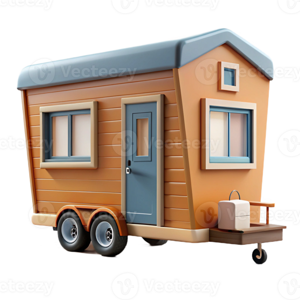 impressive classic Tiny house on wheels, compact design, sustainable features, minimalist style professional png