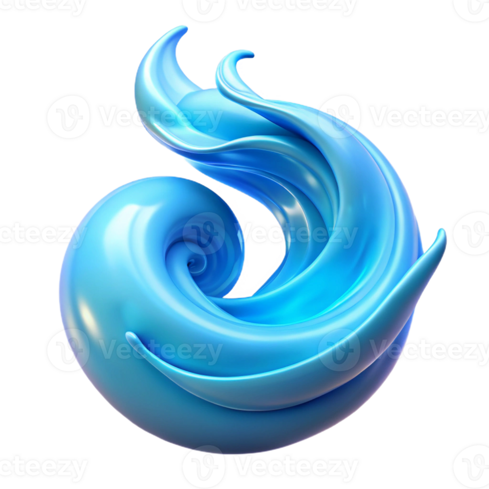 serene minimalist A powerful elemental spirit made of swirling water, its form constantly shifting and changing, illuminated by a soft, blue light. Ethereal lighting. Abstract style high quality png