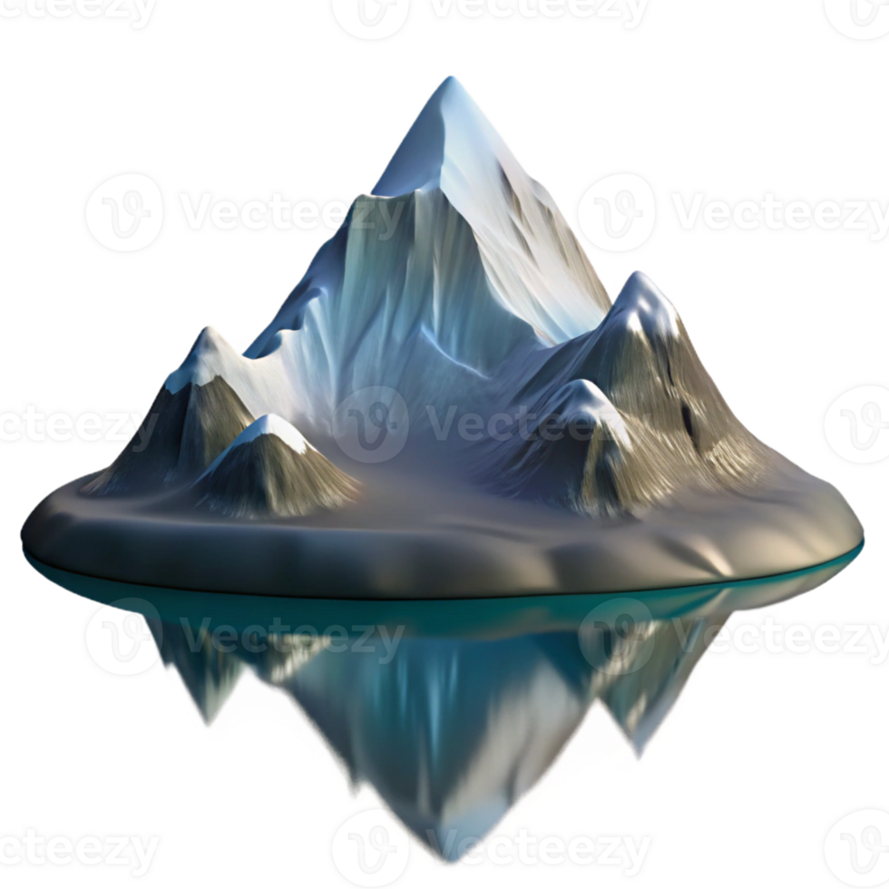 serene artistic A snow-covered mountain peak reflecting in a still alpine lake, dramatic lighting, landscape photography style original png