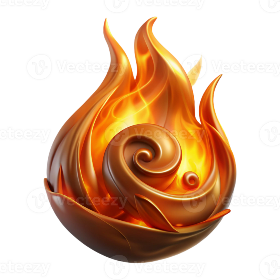 beautiful creative A powerful elemental with swirling fire and glowing embers, embodying the spirit of fire. Dramatic, high-contrast lighting. Abstract style high quality png