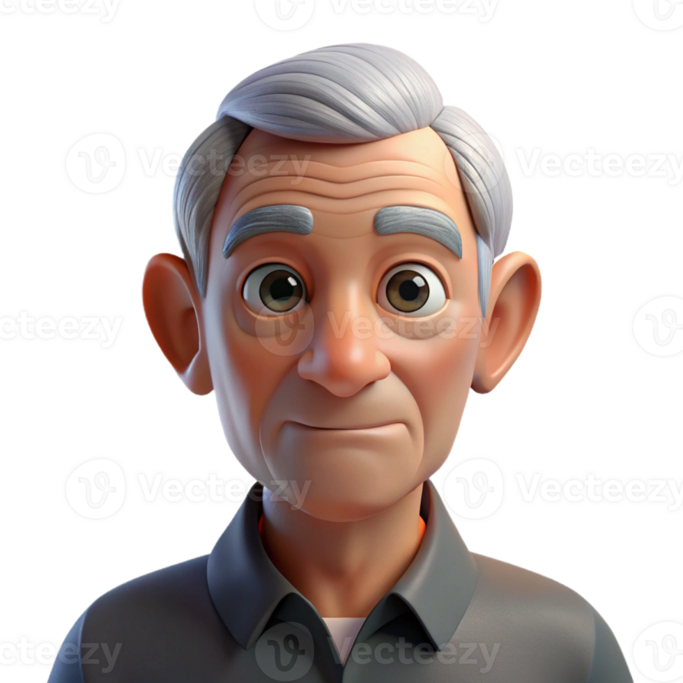 dramatic modern Portrait of an elderly man with deep wrinkles and a thoughtful expression, illuminated by a single, overhead spotlight, in a hyperrealistic style high quality png